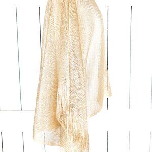 Gold metallic mesh kimono pullover top